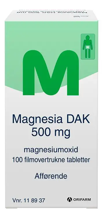 Magnesia 500mg - 100 stk