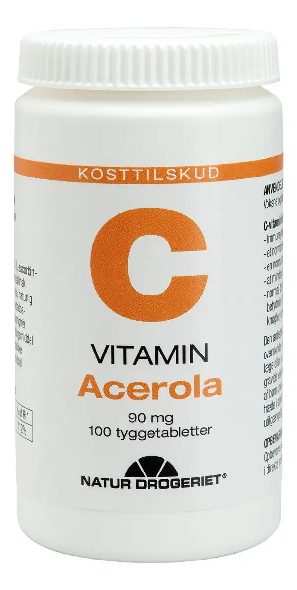 Natur-Drogeriet Acerola m. C-vitamin - 100 tyggetabl.