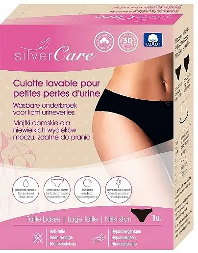 Dame urologiske trusser i lavtaljet snit, sorte 83385084