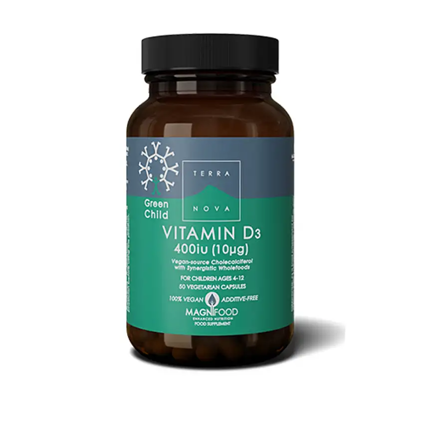 Terranova Green Child vitamin D3 10 ug 50 kaps.