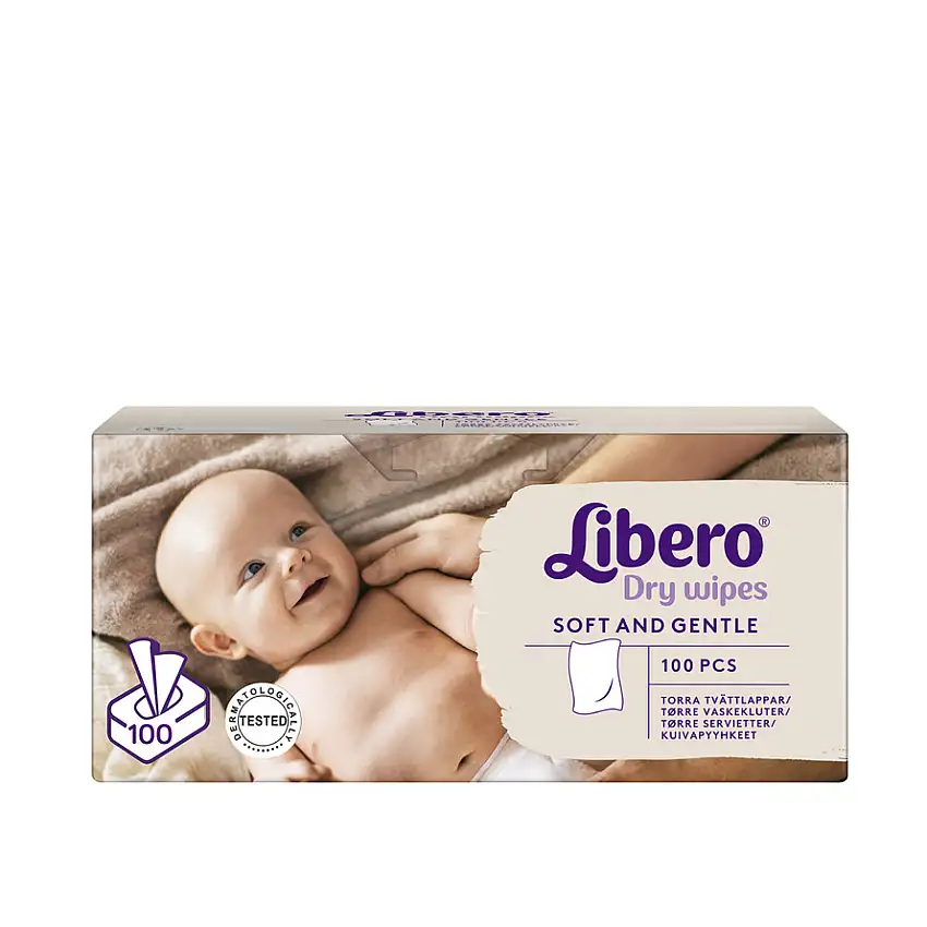 Libero Dry Wipes 100 stk - 19x19 cm