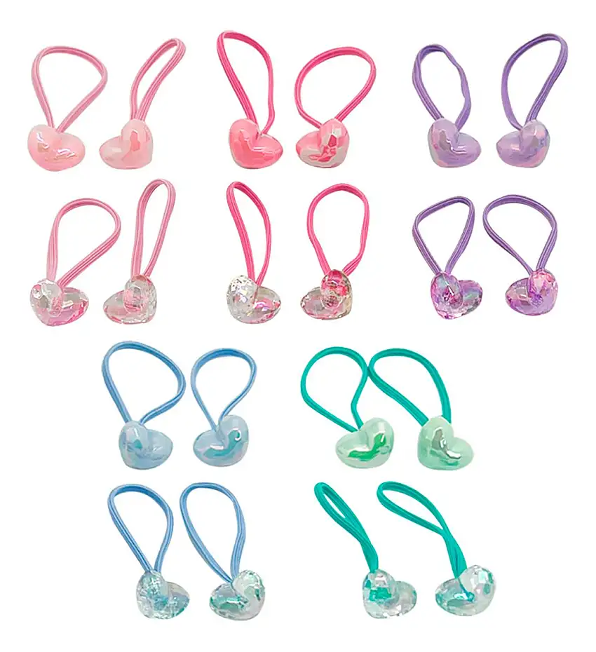 SOHO Akio Hårelastikker Hjerter - 20 stk.