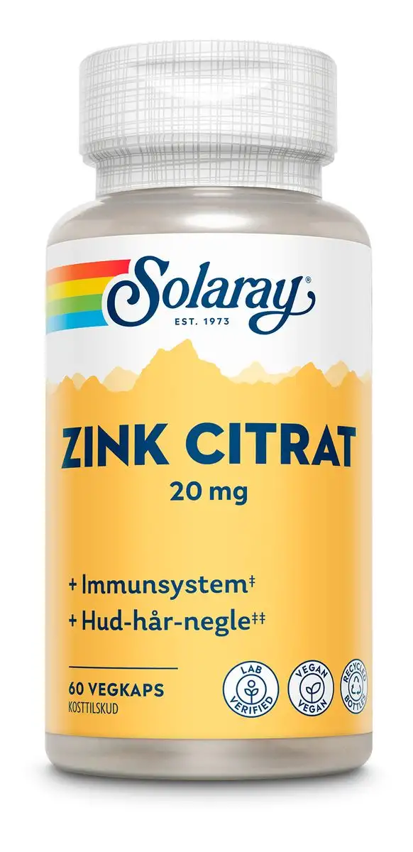 Solaray Zink Citrat 20 mg - 60 kaps.