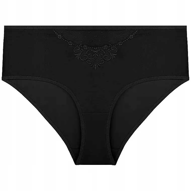 Kvindernes højtaljede trusse-bikini med mønster, formende, sorte 22508813