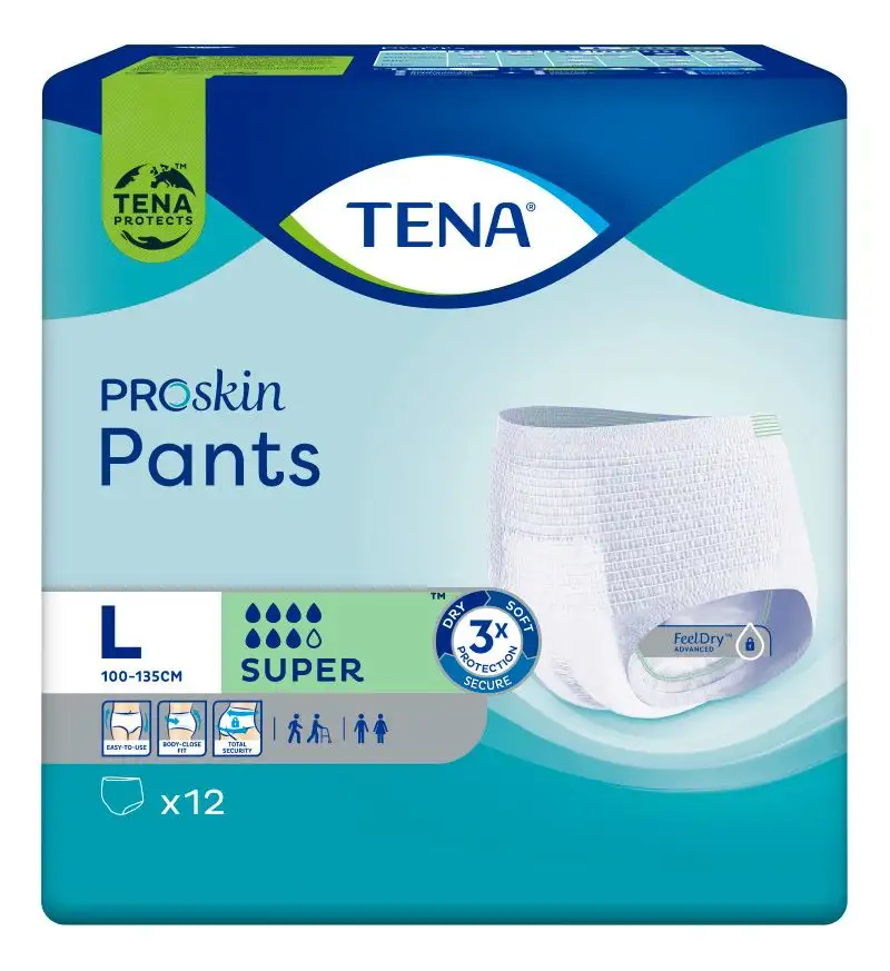 TENA ProSkin Pants Super Bukseble Str. L - 12 stk.