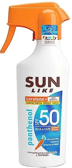 Solbeskyttelsesmælk i spray med panthenol SPF50 98186794